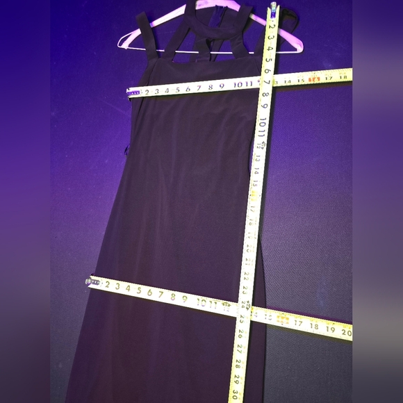 Josh & Jazz Women's Black Polyester Halter Neck Sleeveless Long Maxi Dress 3/4 - Picture 12 of 13